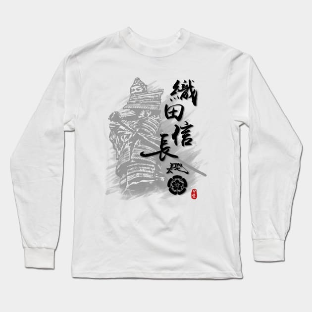 Oda Nobunaga Calligraphy Long Sleeve T-Shirt by Takeda_Art